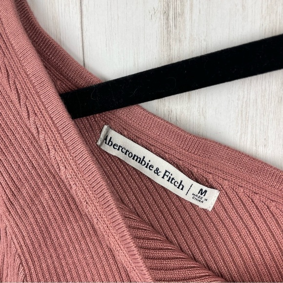 Abercrombie and Fitch NWT dusty rose mauve knit bodysuit medium - Picture 3 of 4